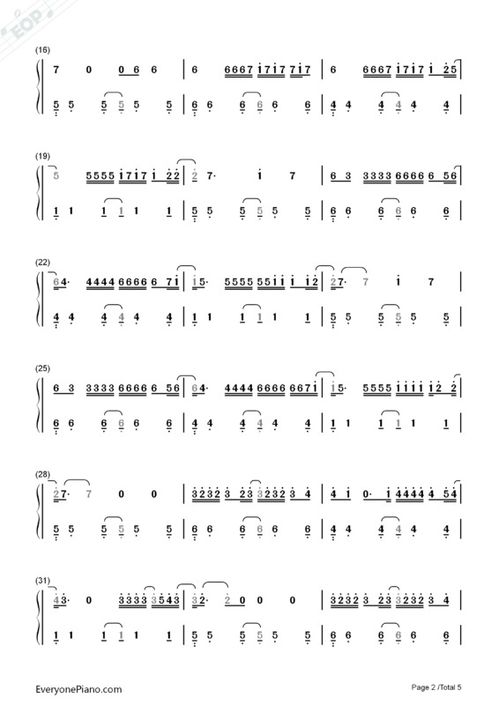 《起风了》数字简谱双手，《起风了》数字简谱电子琴教程